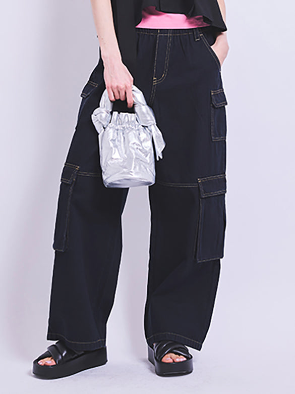 Rigid Denim Cargo Pants