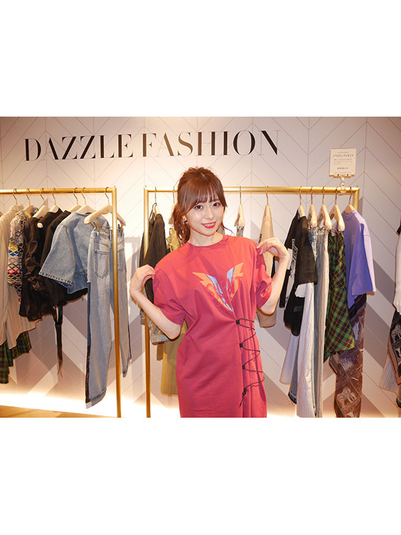 Lace-Up  Long-Top T-Shirt