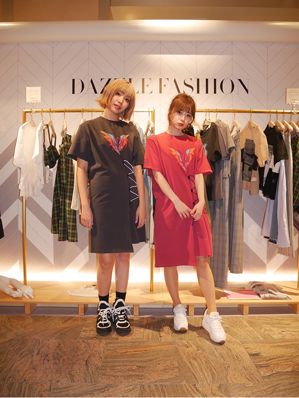 Lace-Up  Long-Top T-Shirt