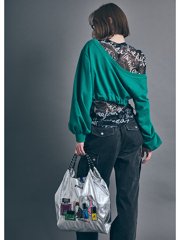 Black Denim Cargo Pants
