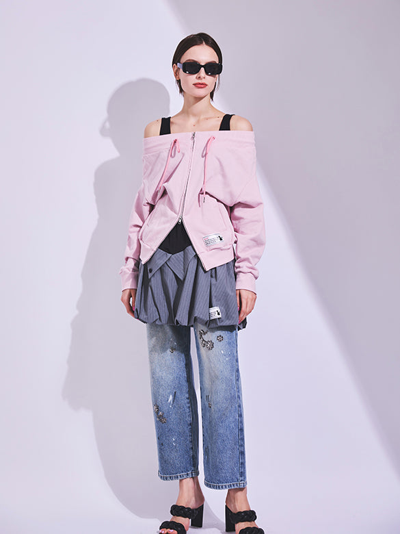 Painted & Beads Denim Pants