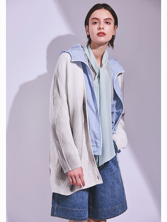 Scarf Belted Denim Half Pants