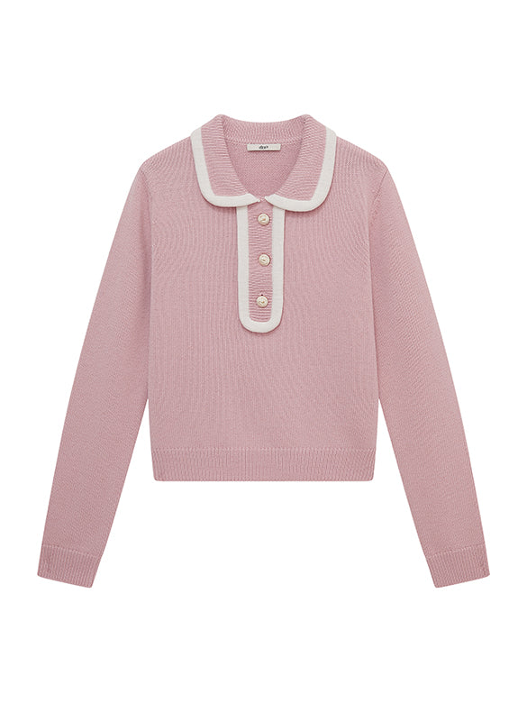 Bi-color Piping Polo Knit