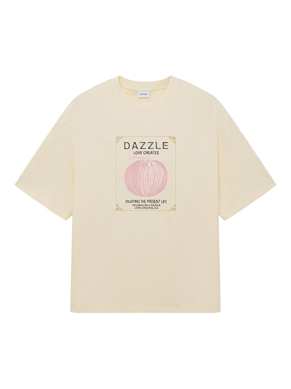 Embroidery Mix Fabric T-shirt