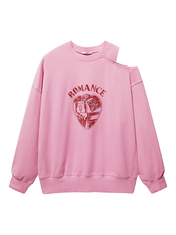 One-shoulder Cut-out Sweatshirt