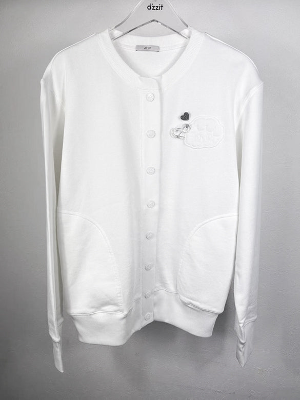 Brooch Sweat Cardigan