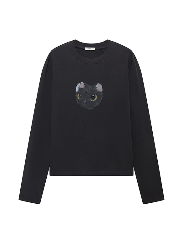Cat Printed Long-sleeves T-shirt