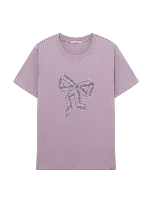 Sequins & Beads & Tulle Ribbon T-shirt