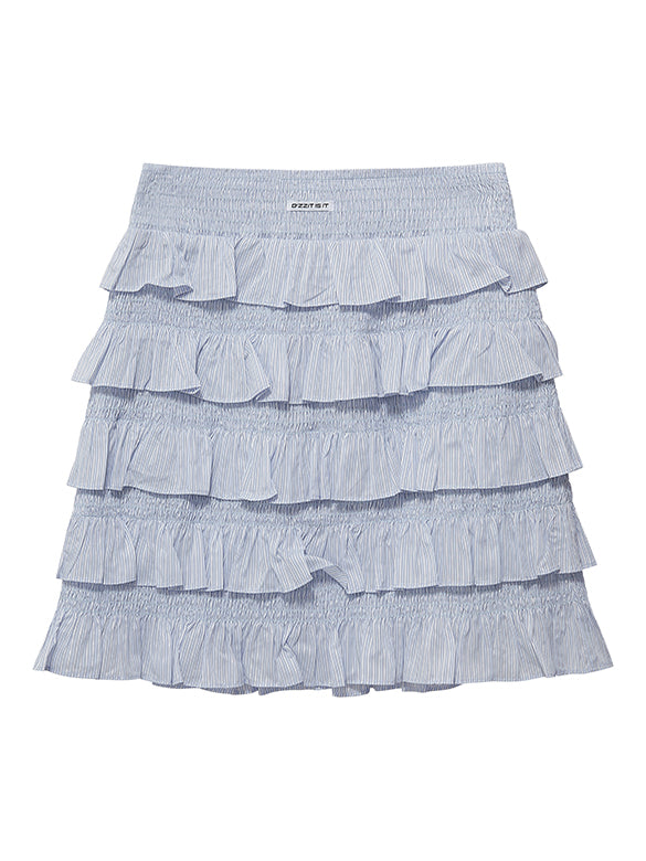 Pin-stripe Frill Tiered Skirt
