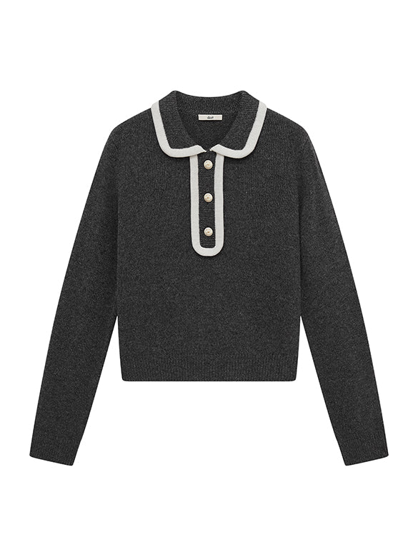 Bi-color Piping Polo Knit