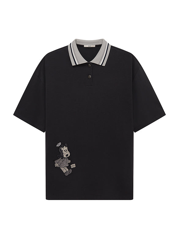 Embroidery & Sequins Polo Dress