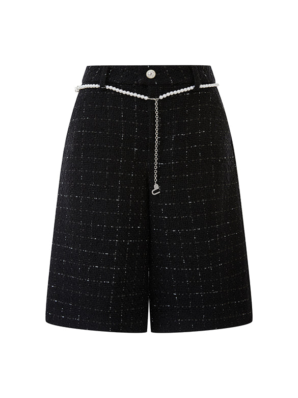 Pearl Belted Tweed Pants