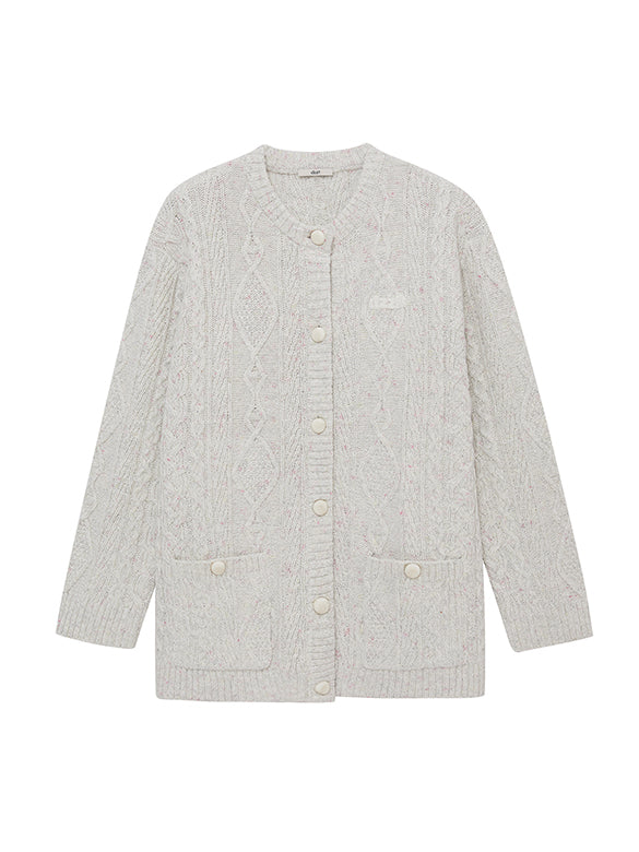 Thin Cable Knit Cardigan