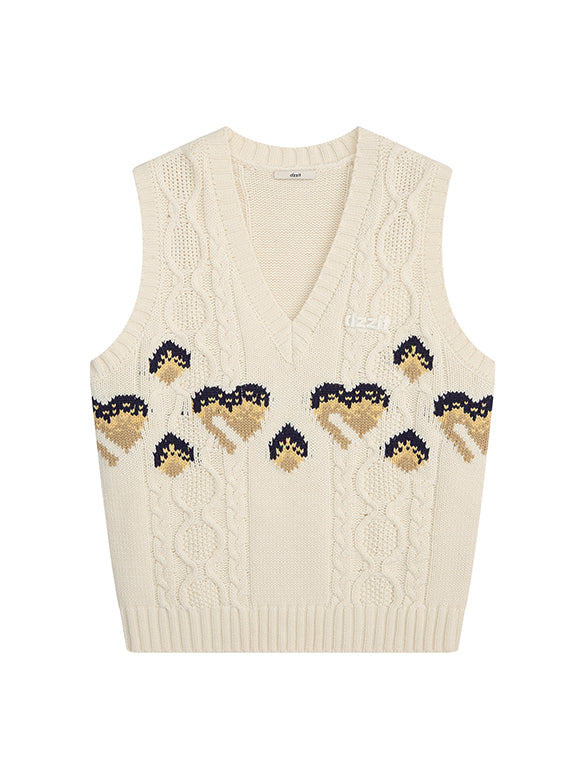 d Logo Pattern Design Knit Vest