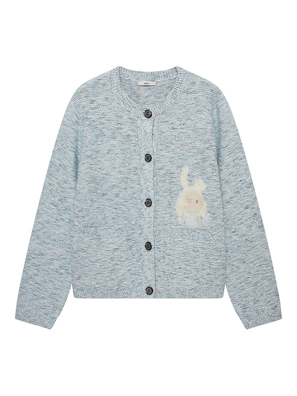 Embroidery Character Design Knit Cardigan