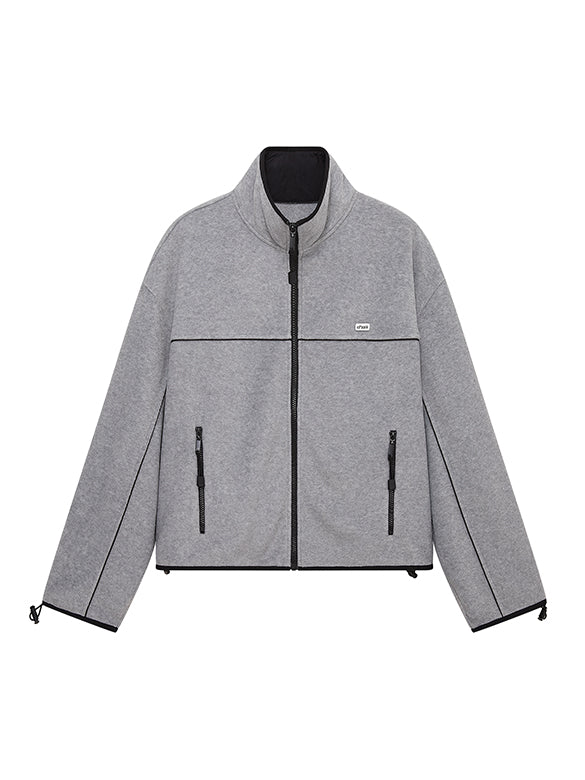 Bi-color Line Zipper Fleece Outer
