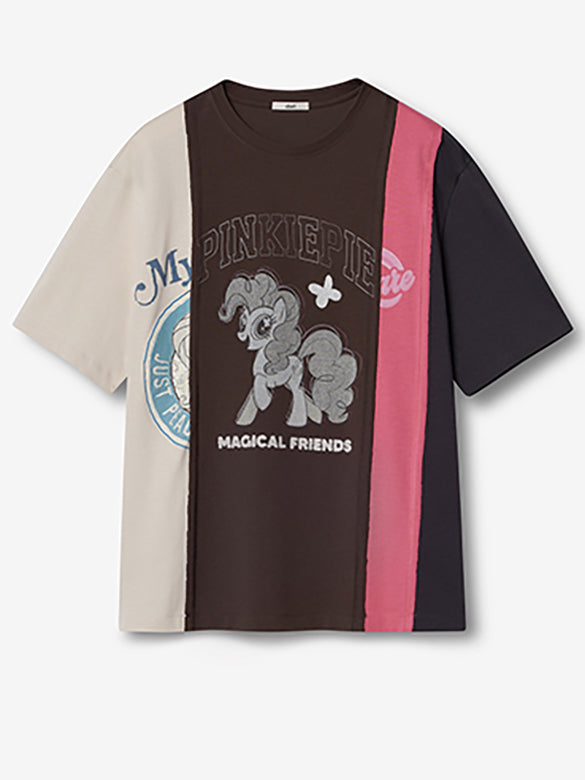 Bi-color Switch Design T-shirt