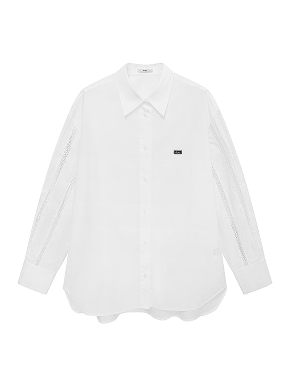 Lace Combination Sleeves Shirt