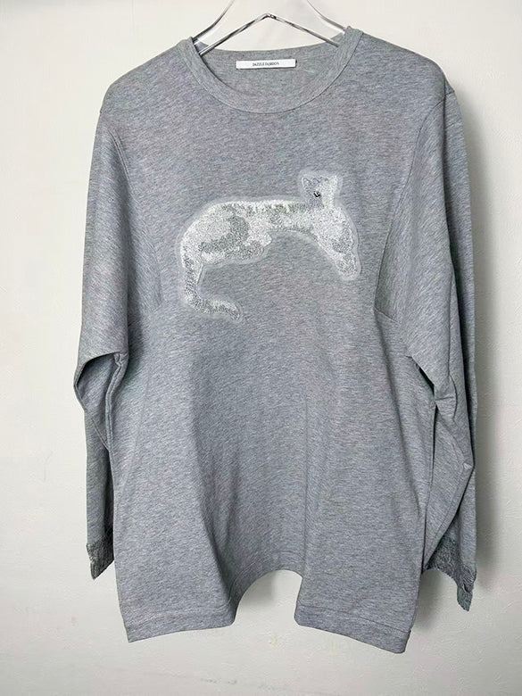 Animal Embroidery Long Sleeves T-shirt