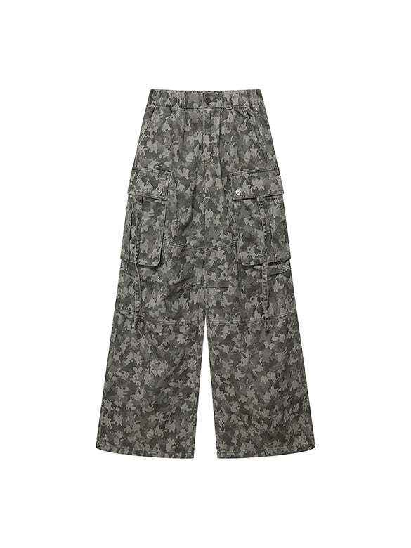 Camouflage Denim Cargo Pants