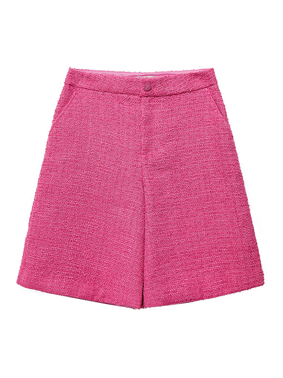 Pink Tweed Short Pants