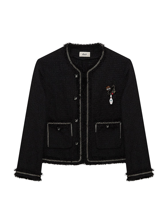 Brooch & Chain Tweed Jacket