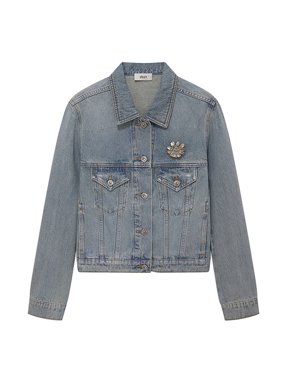 Foil Printed Denim Jacket