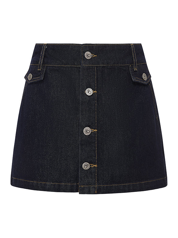 Rigid Denim Short Pants
