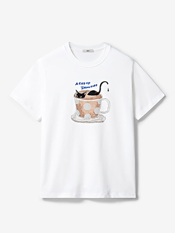 Cat Printed Beads T-shirt