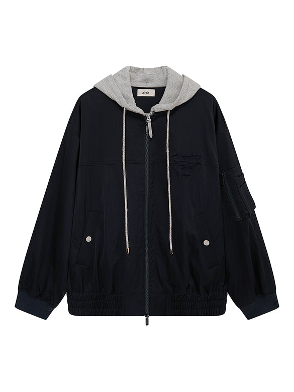 Sweat Hoodie Layered Blouson