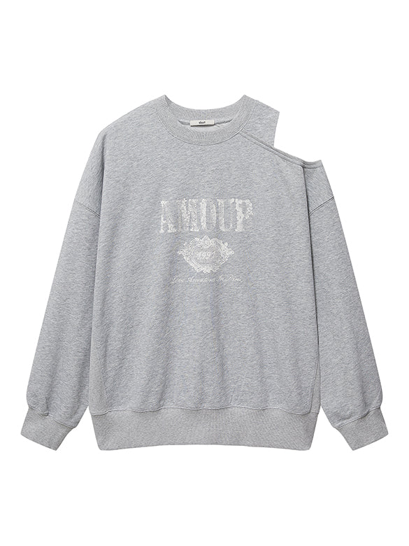 One-shoulder Cut-out Sweatshirt