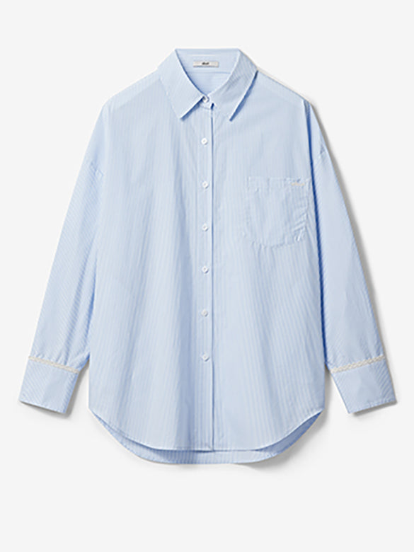 Lace Piping Stripe Shirt