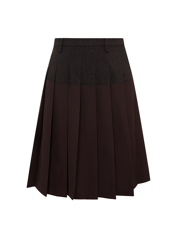 Plaid Pleats Skirt