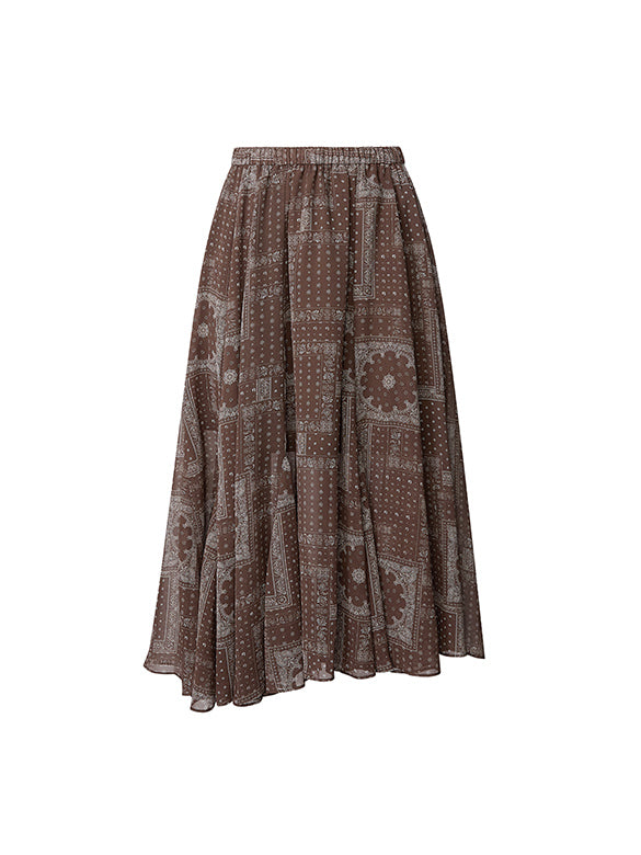 Geometric Printed Chiffon Skirt