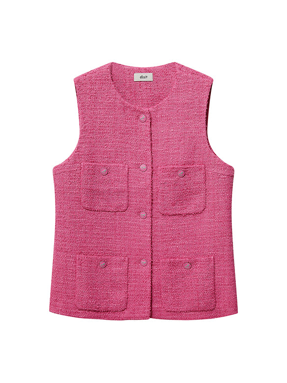 Pink Tweed Vest