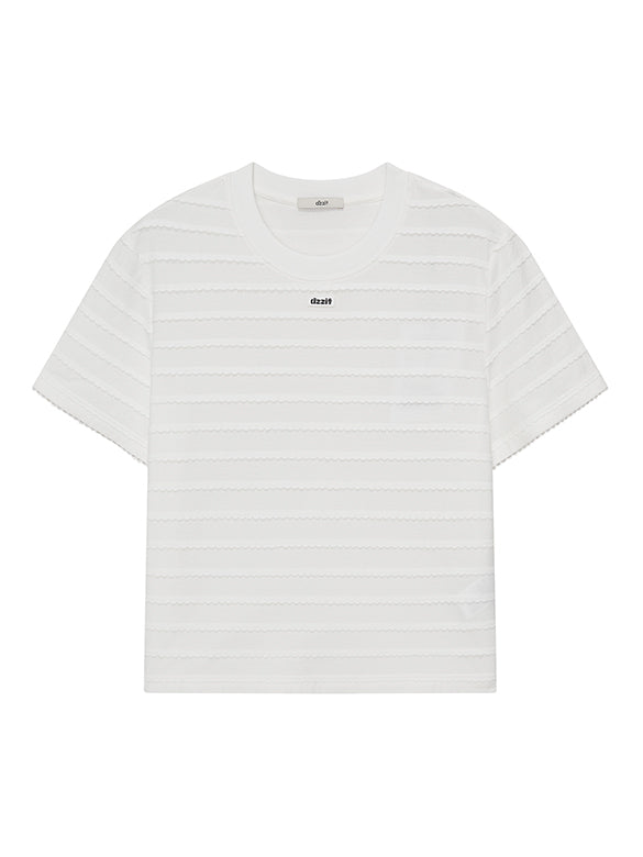 Frill Stripe Design T-shirt