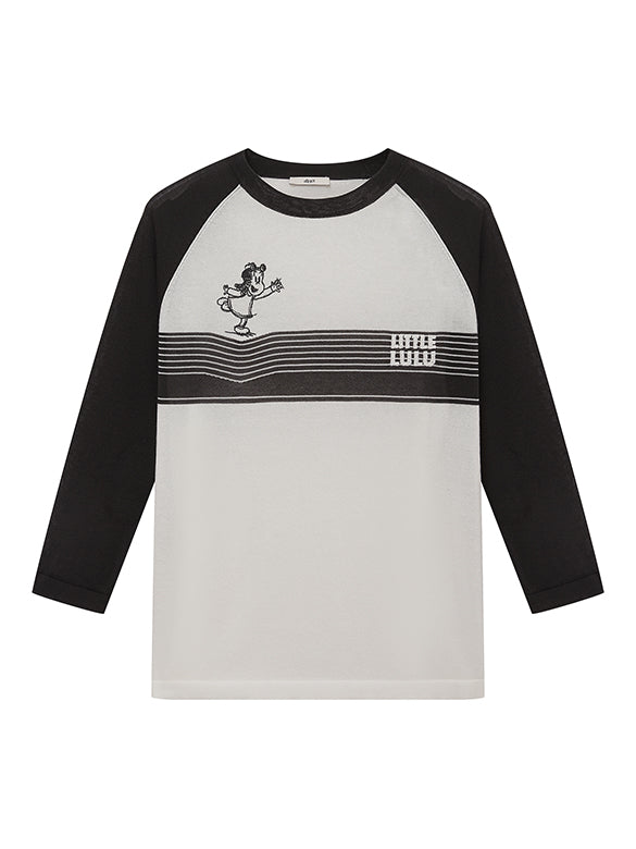 Embroidery Raglan Sleeves Knit Top