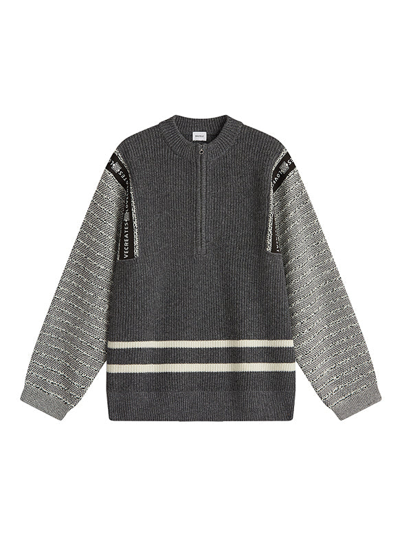 Pattern Zipper Knit
