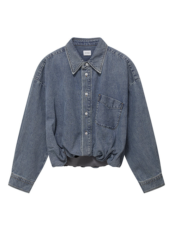 Waist Aperture Denim Shirt