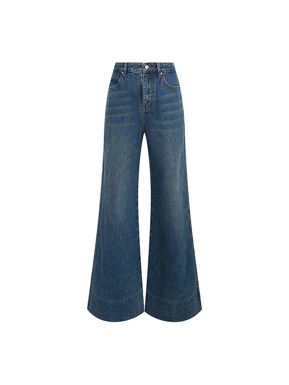 Hem Switch Flare Denim Pants