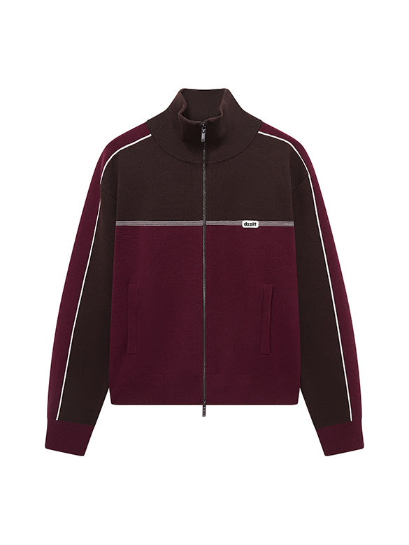 Retro Color Zipper Knit Outer