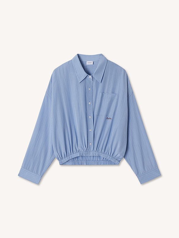 Waist Aperture Pin-stripe Shirt