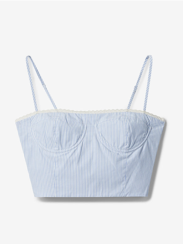 Lace Piping Stripe Bustier