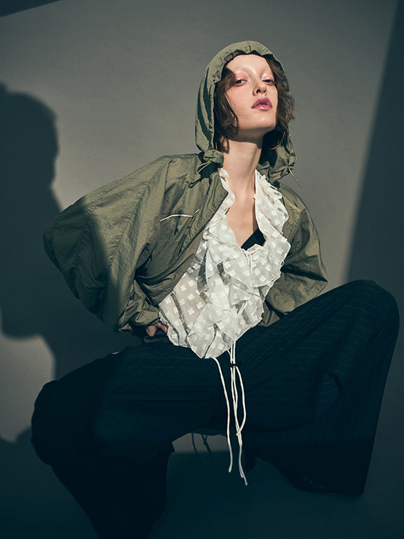 Flower Dot Frill blouse