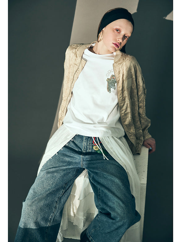 Charm Design Denim Pants