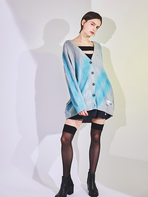 Spray Printed Knit Cardigan