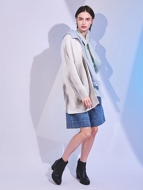 Sporty Hoodie Zipper Blouson