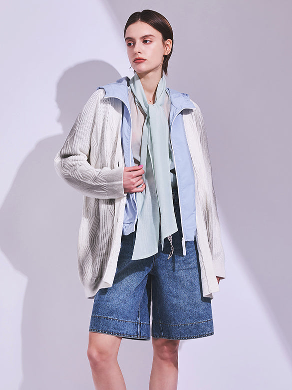 Spray Printed Knit Cardigan