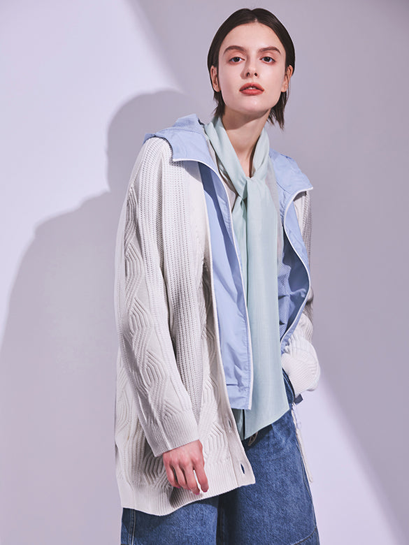 Spray Printed Knit Cardigan