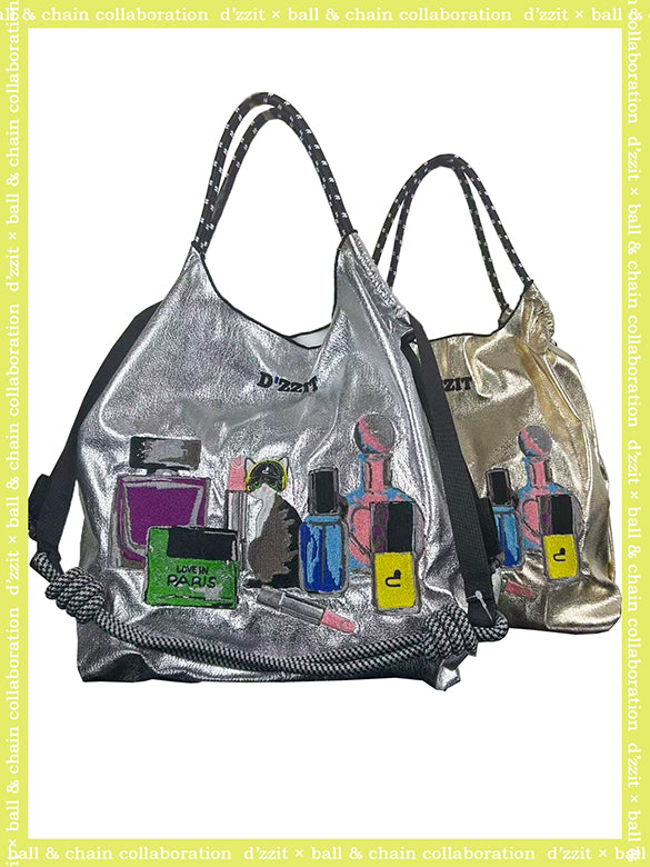 × ball&chain d'zzit Cat With Cosmetic Bag M & Gray Paracode Strap